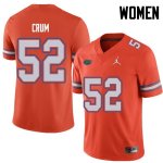 Women's Florida Gators #52 Quaylin Crum NCAA Jordan Brand Orange Authentic Stitched College Football Jersey JDI6562YH